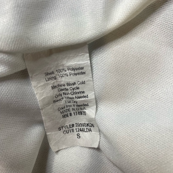 Renee C. Navy and White Circle Pattern A-Line Skirt - Picture 6 of 7